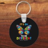 Autism Awareness Butterfly Animal Its Ok To Be Dif Sleutelhanger (Voorkant)