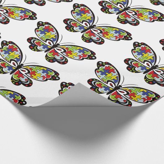 Autism Awareness Butterfly Cadeaupapier (Hoek)