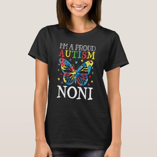 Autism Awareness Butterfly I'm a Proud Autism Noni T-shirt (Voorkant)