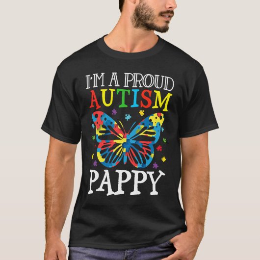 Autism Awareness Butterfly I'm a Proud Autism Papp T-shirt (Voorkant)