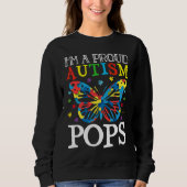 Autism Awareness Butterfly I'm a Proud Autism Pops Trui (Voorkant)