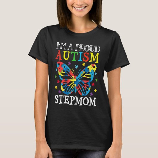 Autism Awareness Butterfly I'm a Proud Autism Step T-shirt (Voorkant)