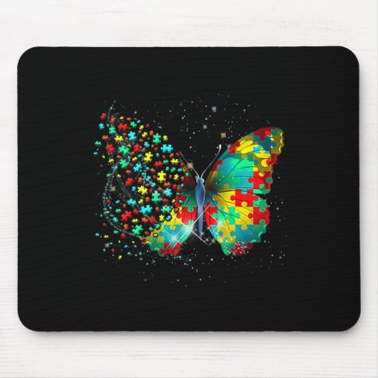 Autism Awareness Butterfly Peace Lover Gift Mannen Muismat (Voorkant)