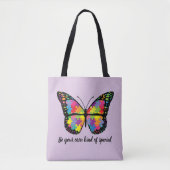Autism Awareness Butterfly Puzzle Piece Tote Bag (Voorkant)