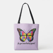 Autism Awareness Butterfly Puzzle Piece Tote Bag (Achterkant)