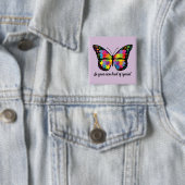Autism Awareness Butterfly Puzzle Piece Vierkante Button 5,1 Cm (In situ)