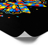 Autism Awareness Butterfly Puzzle Ribbon  Poster (Hoek)