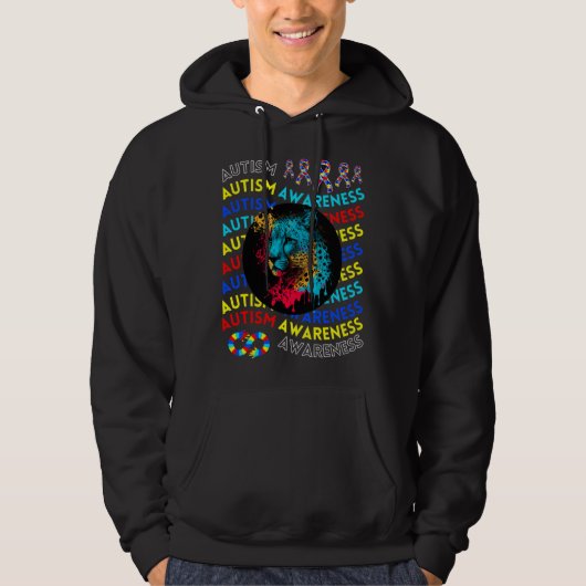 Autism Awareness Cheetah For Teacher Autism Moms D Hoodie (Voorkant)
