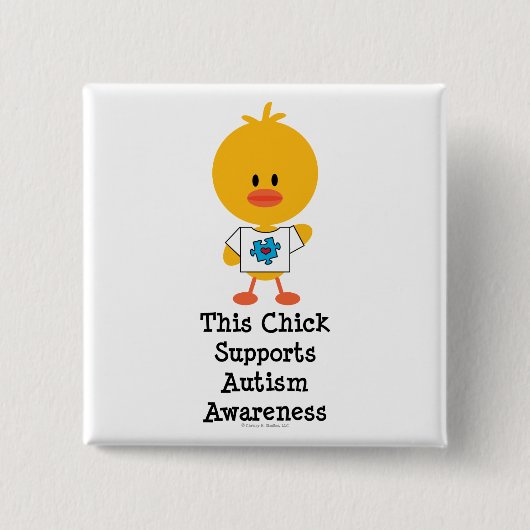 Autism Awareness Chick Button (Voorkant)