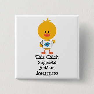 Autism Awareness Chick Button