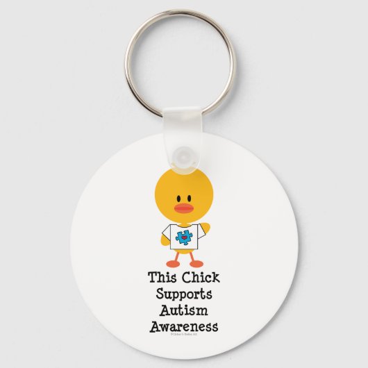 Autism Awareness Chick Sleutelhanger (Voorkant)