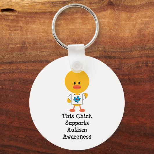 Autism Awareness Chick Sleutelhanger (Voorkant)