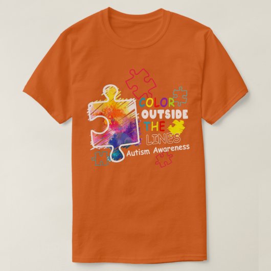 Autism Awareness Color buiten de regel T-shirt (Design voorkant)