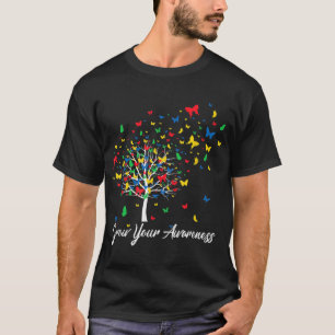 Autism Awareness Colorful Butterfly Tree Groei Uw T-shirt