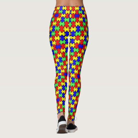 Autism Awareness Colorful Puzzle Leggings (Achterkant)