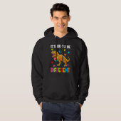 Autism Awareness Cute Dinosaur It's Ok To Be Diffe Hoodie (Voorkant volledig)