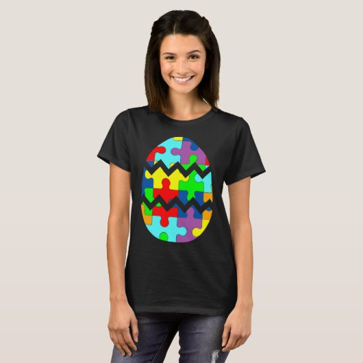 Autism Awareness Cute Easter Egg T-shirt (Voorkant volledig)