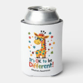 Autism Awareness Cute Giraffe Animal Its Ok To Be  Blikjeskoeler (Blikje Voorkant)