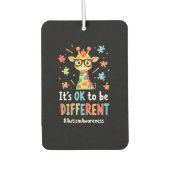 Autism Awareness Cute Giraffe Animal Its Ok To Be  Luchtverfrisser (Voorkant)