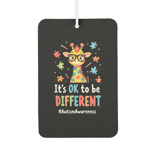 Autism Awareness Cute Giraffe Animal Its Ok To Be  Luchtverfrisser (Voorkant)