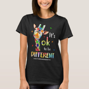 Autism Awareness Cute Giraffe Animals Be Different T-shirt