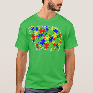 Autism Awareness Cute Guinea pig Puzzle Piece Love T-shirt