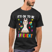 Autism Awareness Cute Llama  It s Ok To Be Differe T-shirt (Voorkant)