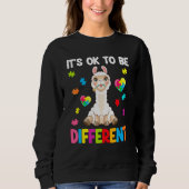Autism Awareness Cute Llama  It s Ok To Be Differe Trui (Voorkant)