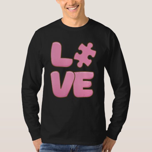Autism Awareness Cute Love Puzzle Autistic Daughte T-shirt (Voorkant)