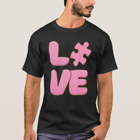 Autism Awareness Cute Love Puzzle Autistic Daughte T-shirt (Voorkant)