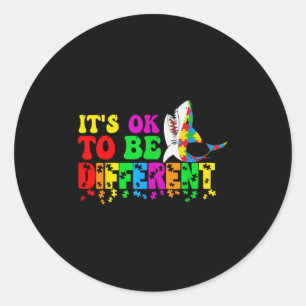 Autism Awareness Cute Shark Animal Its Ok To Be Di Ronde Sticker