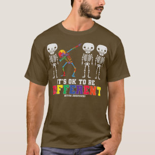 Autism Awareness Dabbing Skeleton Het is geen Disa T-shirt