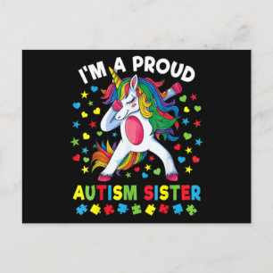 Autism Awareness Dabbing Unicorn Girl Proud Autism Briefkaart