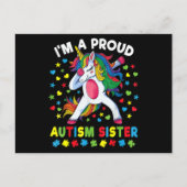 Autism Awareness Dabbing Unicorn Girl Proud Autism Briefkaart (Voorkant)