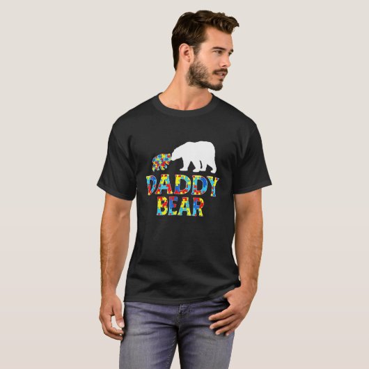 Autism Awareness Dad Beer Puzzle Support Autisti T-shirt (Voorkant volledig)