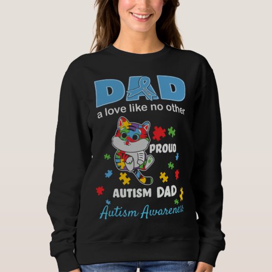Autism Awareness Dad Father Love Proud Autism Son  Trui (Voorkant)