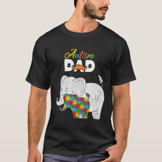 Autism Awareness Dad Proud Autistic Son Daughter E T-shirt