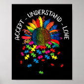 Autism Awareness Daisy Flower Accepteren Begrip Lo Poster (Voorkant)