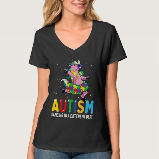 Autism Awareness Dancing Unicorn Puzzle Piece Kids T-shirt (Voorkant)