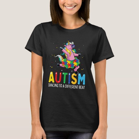 Autism Awareness Dancing Unicorn Puzzle Piece Kids T-shirt (Voorkant)