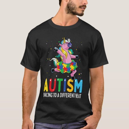 Autism Awareness Dancing Unicorn Puzzle Piece Kids T-shirt (Voorkant)