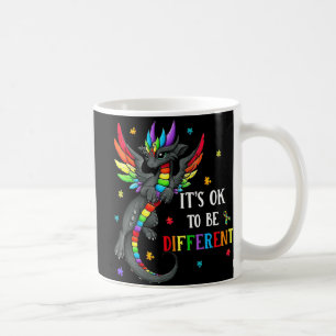 Autism Awareness Day Dragon Gift It's Ok To Be Dif Koffiemok