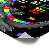 Autism Awareness Day Dragon Gift It's Ok To Be Dif Poster (Hoek)