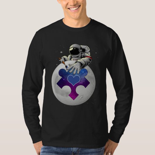 Autism Awareness Day Outer Space Astronaut Puzzle  T-shirt (Voorkant)