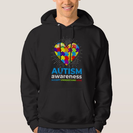 Autism Awareness Day Support Accepteert Lov Hoodie (Voorkant)