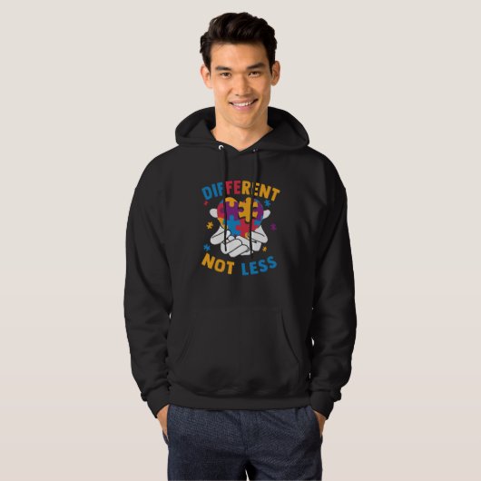 Autism Awareness Different Not Less For Autistic Hoodie (Voorkant volledig)