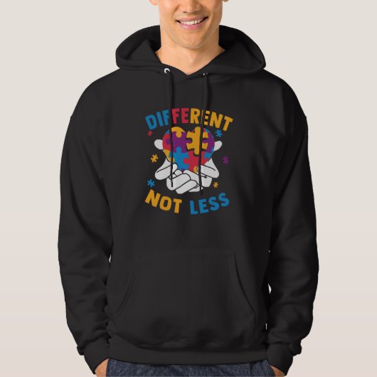 Autism Awareness Different Not Less For Autistic Hoodie (Voorkant)