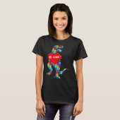 Autism Awareness Dinosaur be Kind Puzzle T-Shirt (Voorkant volledig)