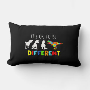 Autism Awareness Dinosaur Kind boezemt het op zijn Kussen