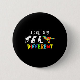 Autism Awareness Dinosaur Kind boezemt het op zijn Ronde Button 5,7 Cm